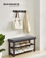 2-Tier Bamboo Shoe Bench Brown and Gray FredCo