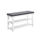 2-Tier Bamboo Shoe Bench White and Gray FredCo
