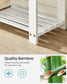 2-Tier Bamboo Shoe Bench White and Gray FredCo