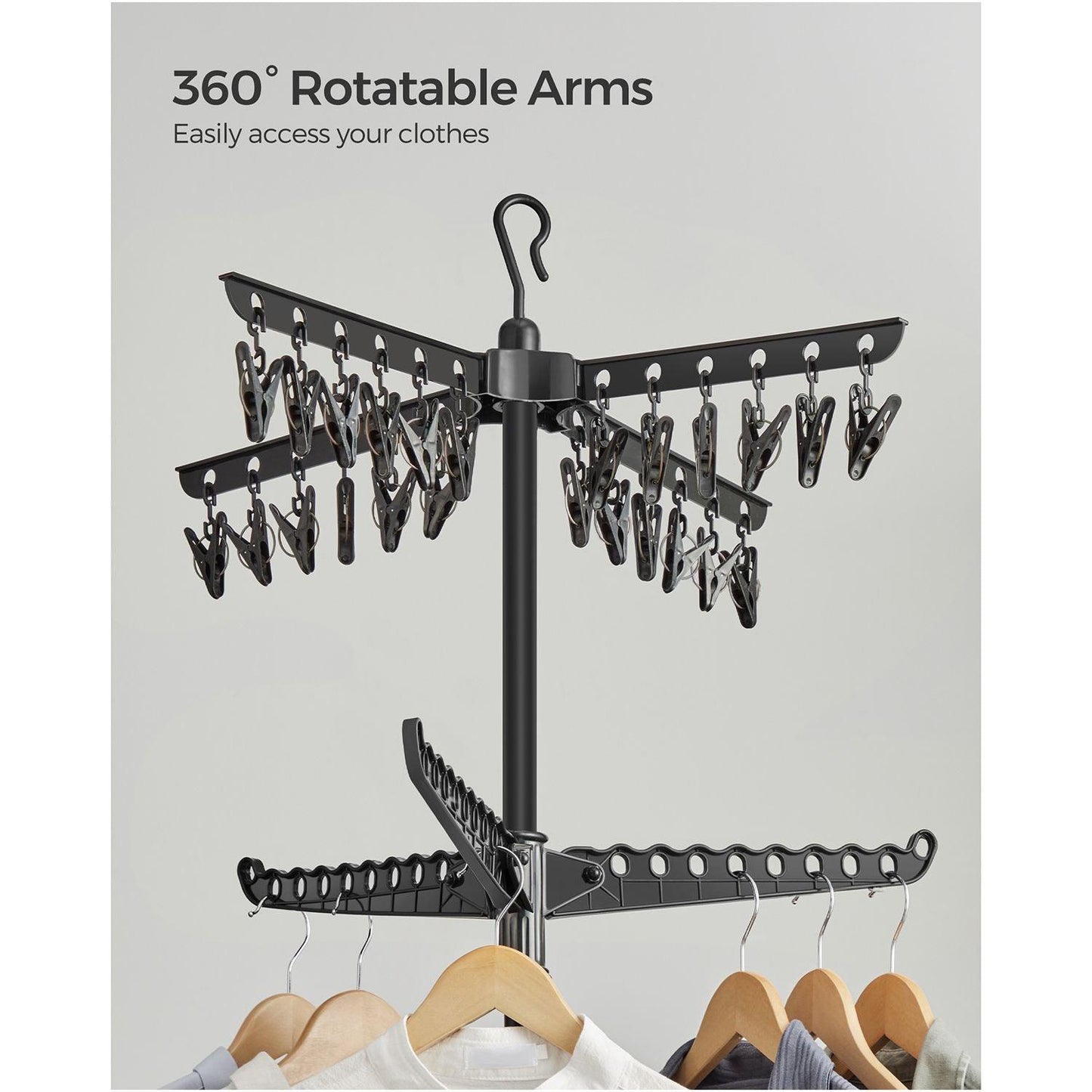 2-Tier Clothes Drying Rack Black FredCo