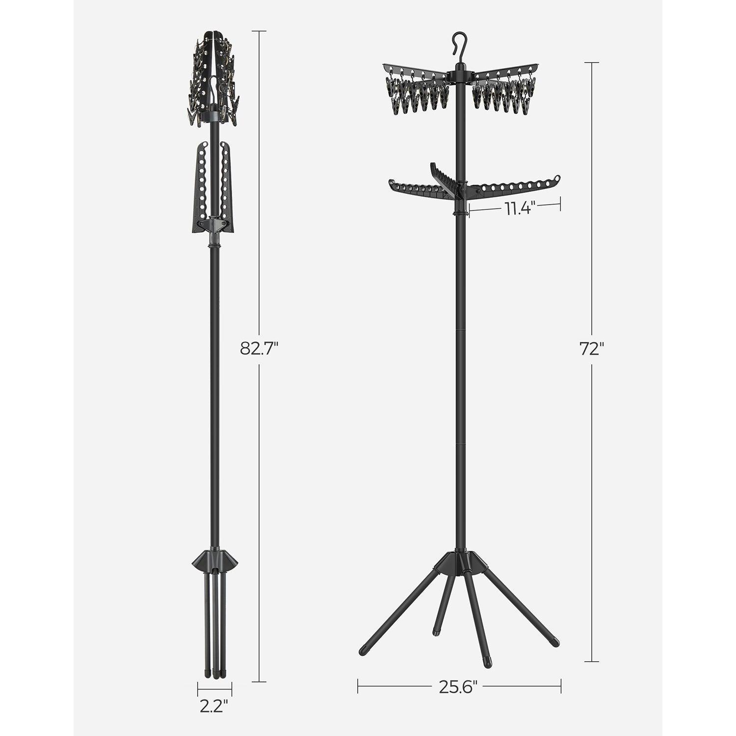 2-Tier Clothes Drying Rack Black FredCo