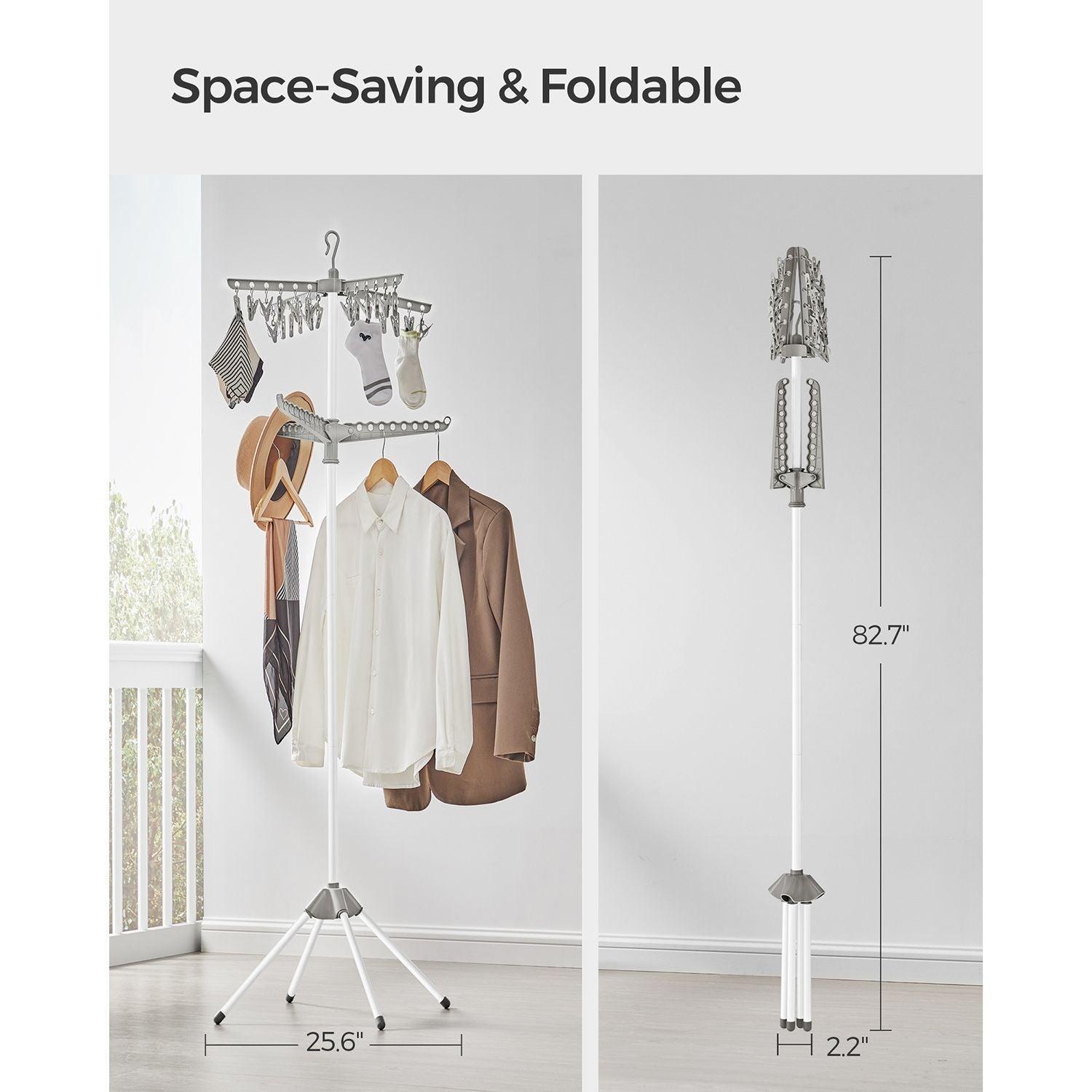 2-Tier Clothes Drying Rack Gray and White FredCo