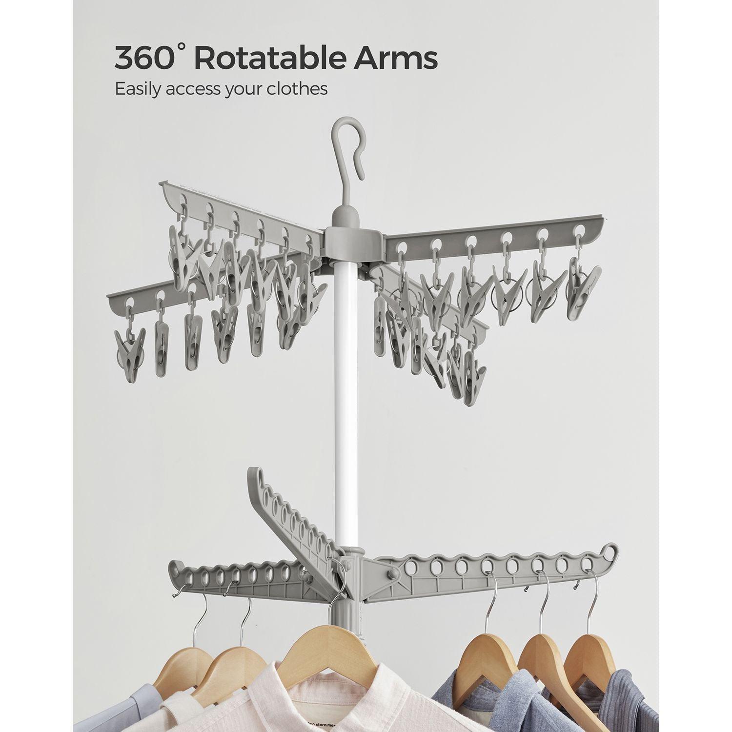 2-Tier Clothes Drying Rack Gray and White FredCo