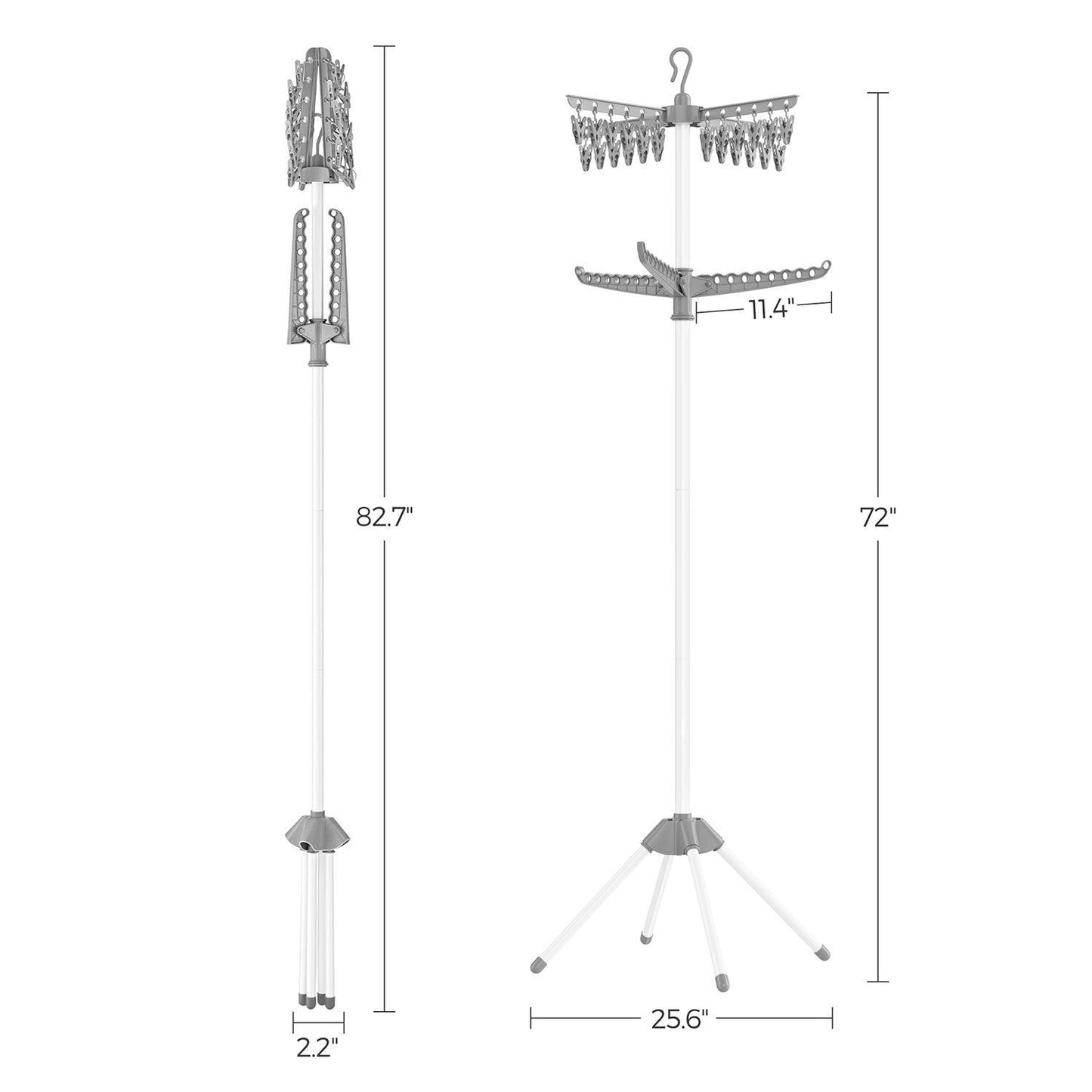 2-Tier Clothes Drying Rack Gray and White FredCo