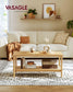 2-Tier Coffee Table with PVC Rattan Storage Shelf FredCo