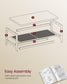 2-Tier Coffee Table with PVC Rattan Storage Shelf FredCo