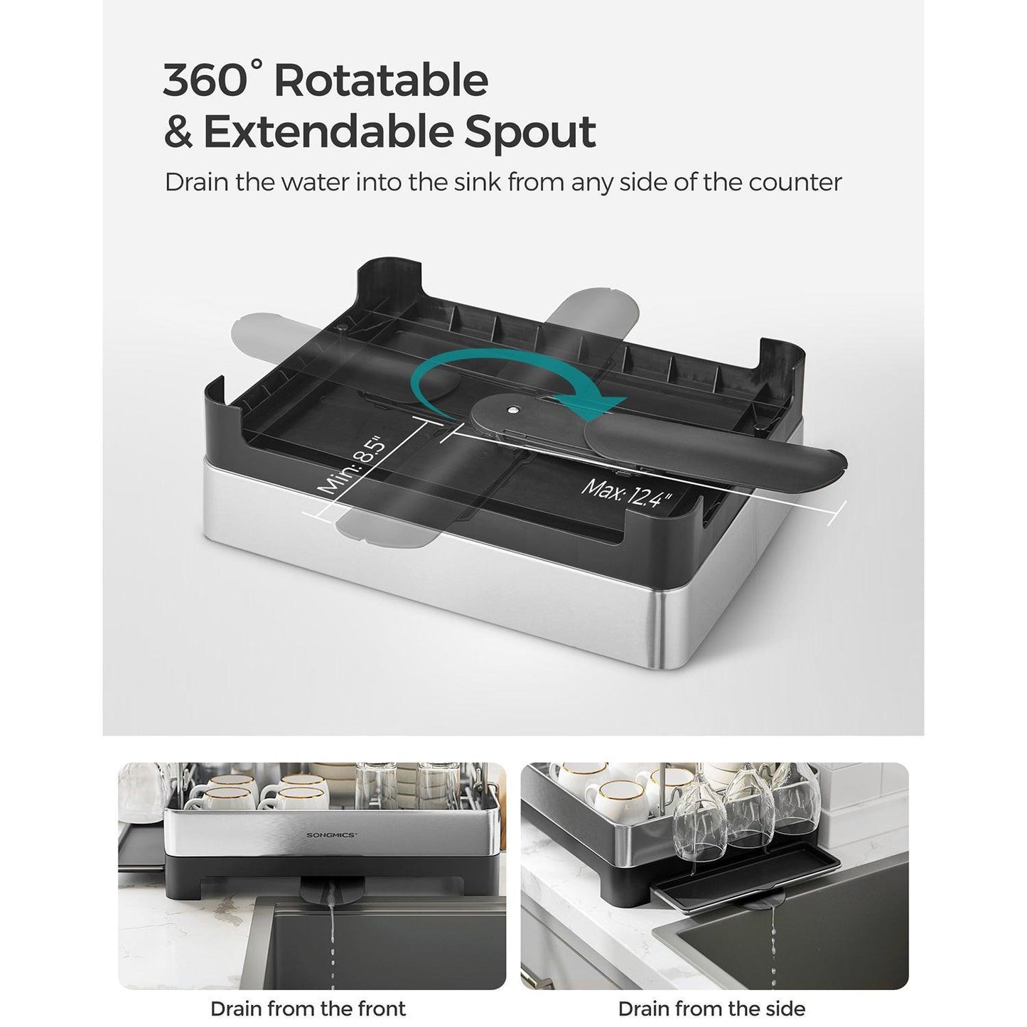 2 Tier Dish Rack Black FredCo