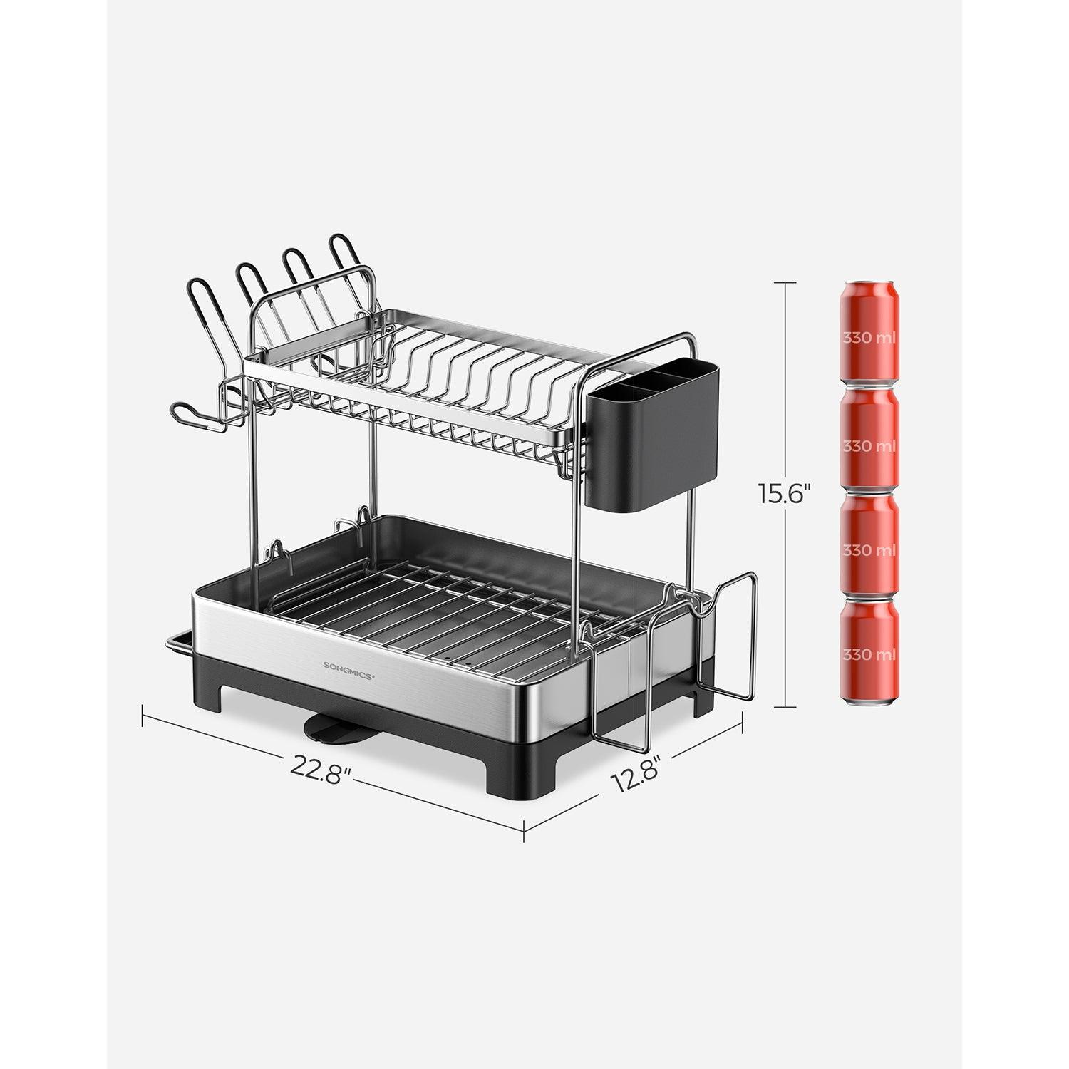 2 Tier Dish Rack Black FredCo