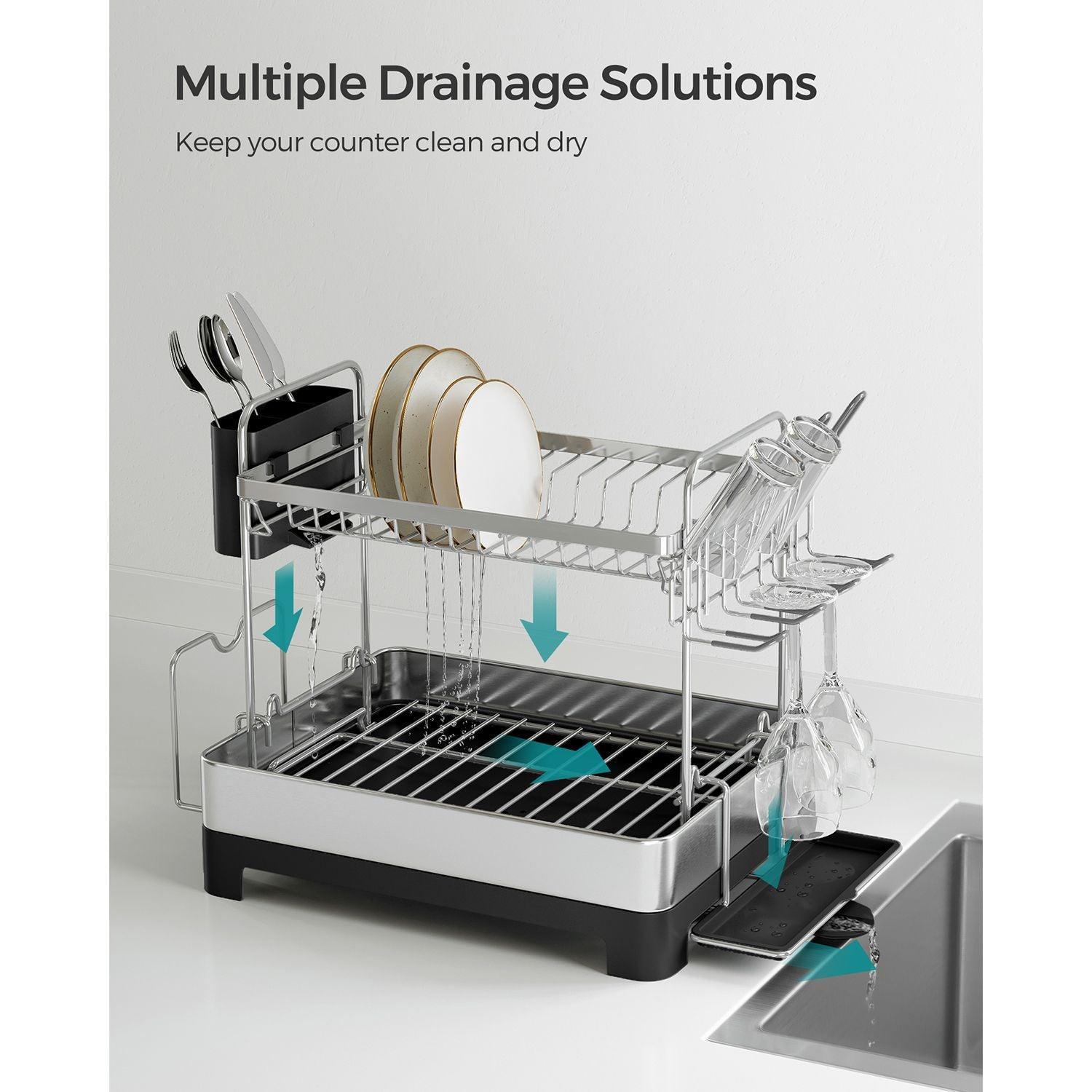 2 Tier Dish Rack Black FredCo