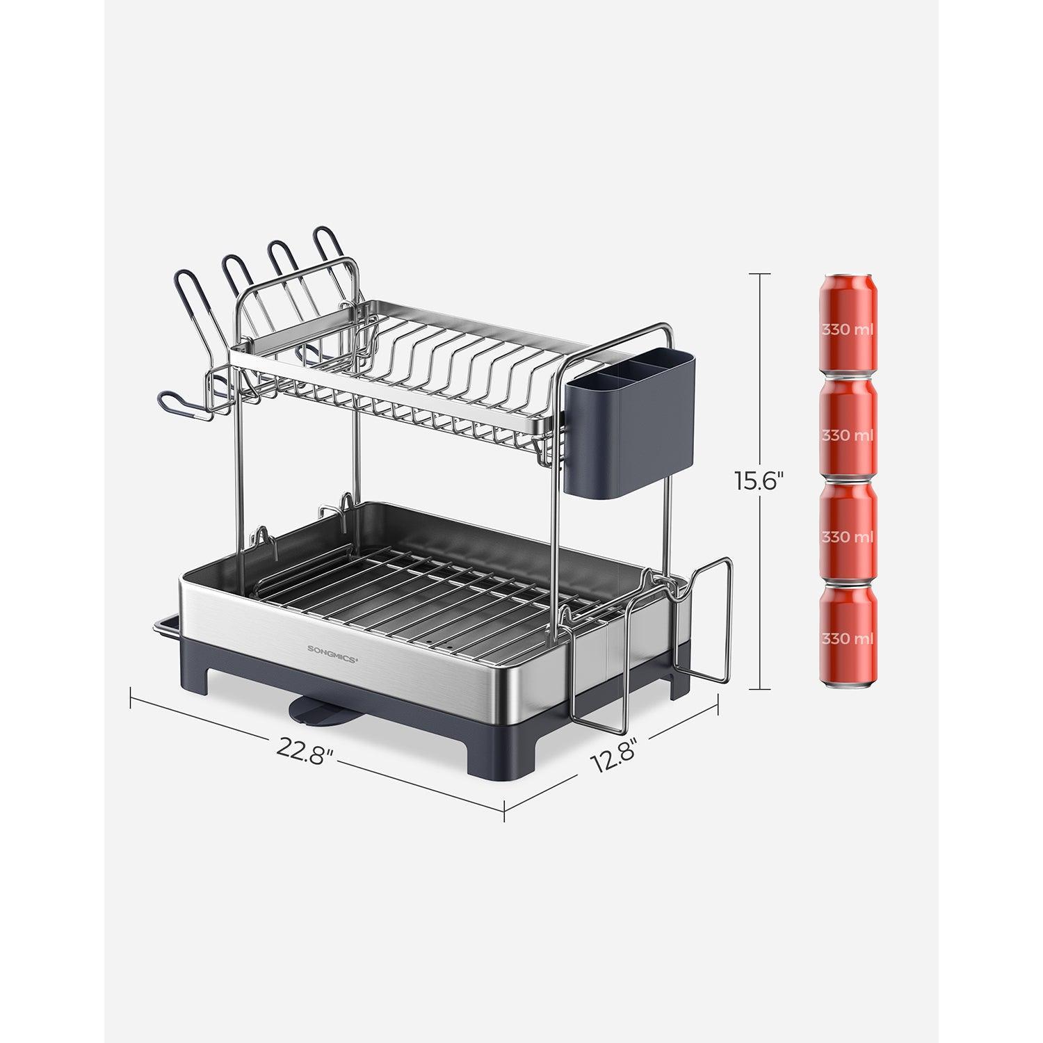 2 Tier Dish Rack Gray FredCo