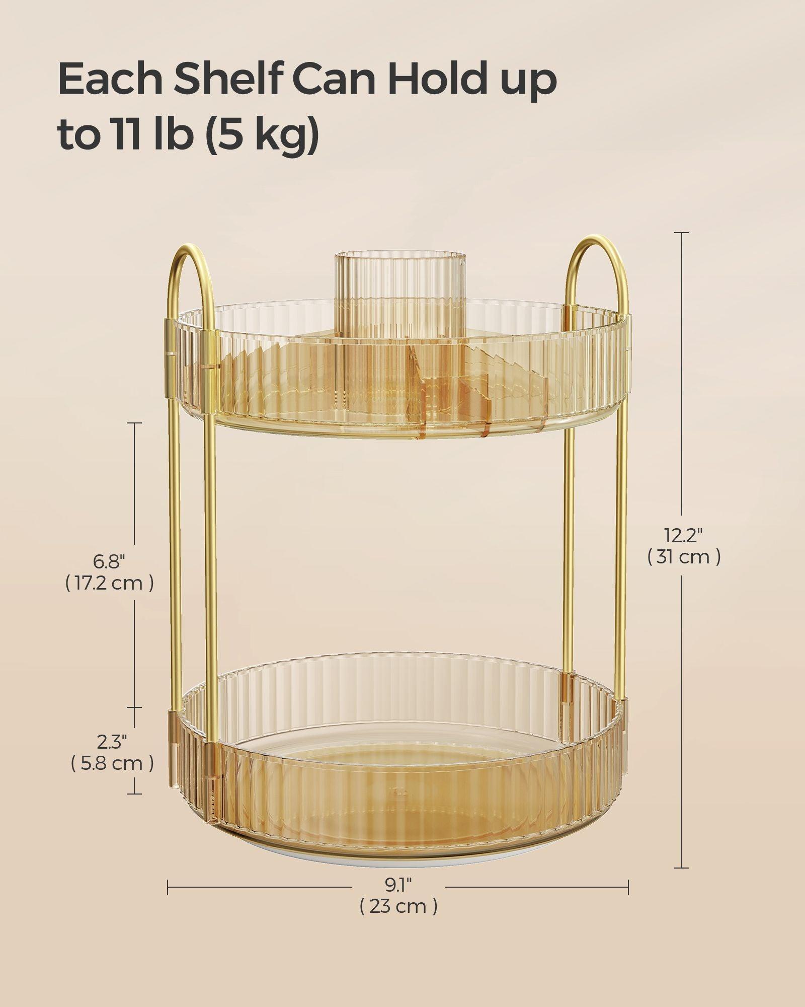 2-Tier Makeup Organizer Champagne Gold FredCo