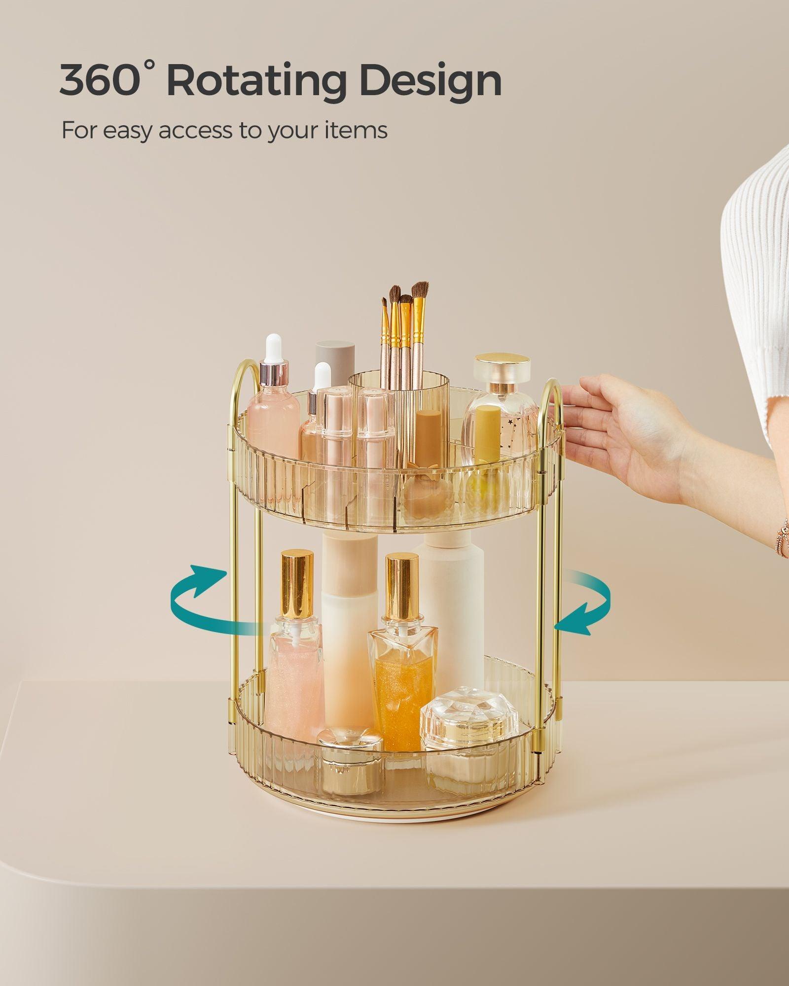 2-Tier Makeup Organizer Champagne Gold FredCo