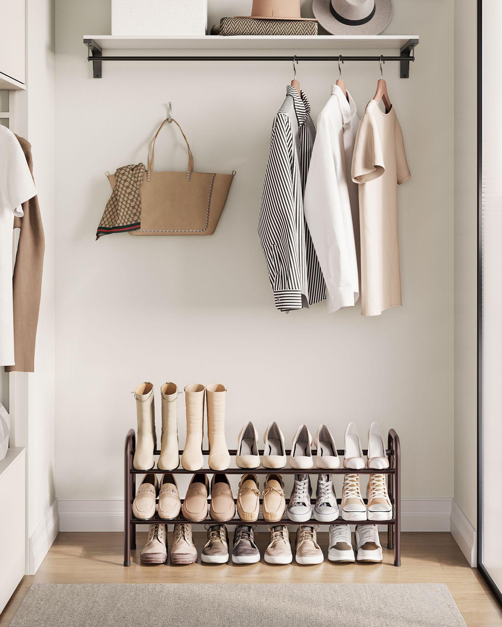 2-Tier Metal Shoe Rack Bronze FredCo