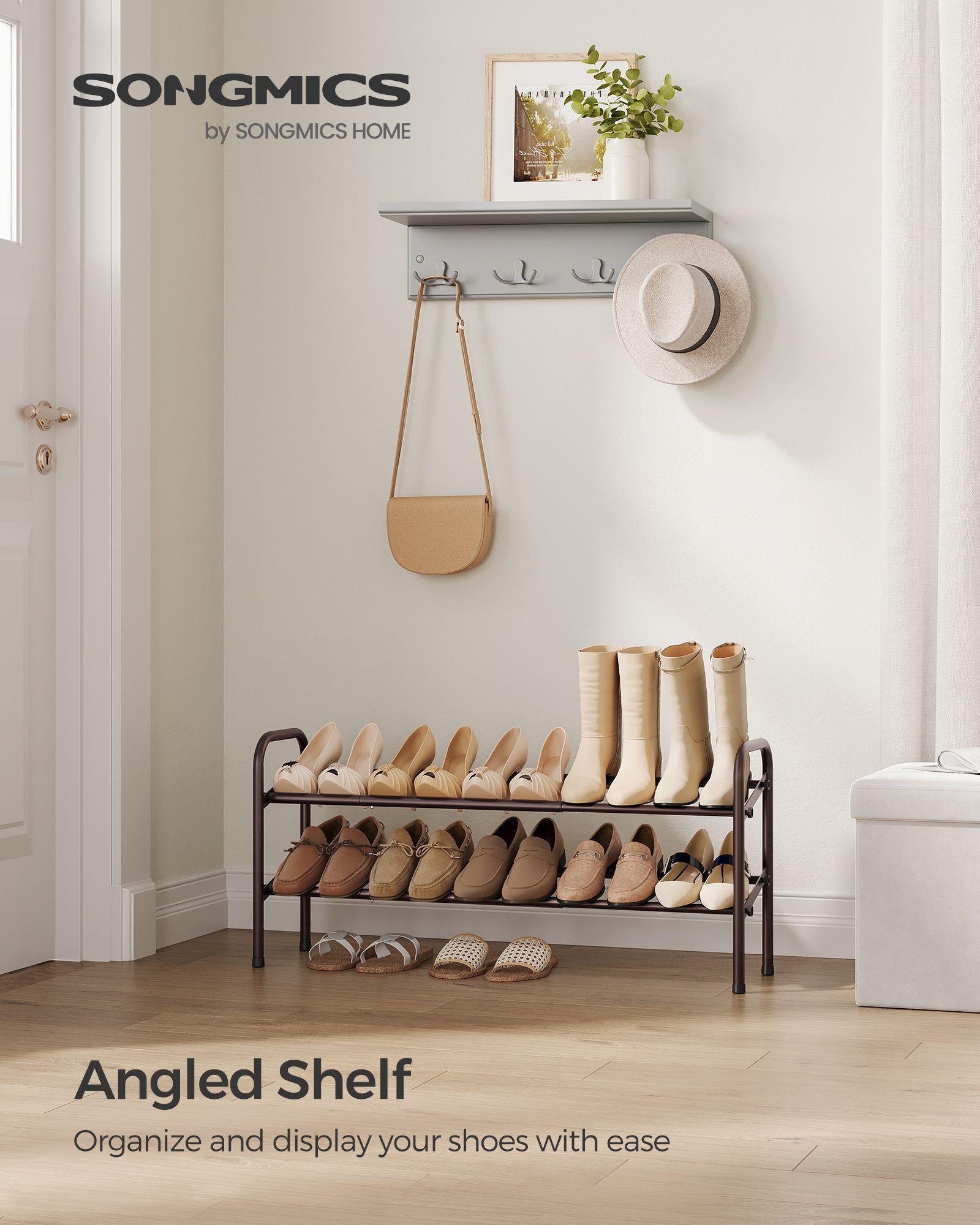 2-Tier Metal Shoe Rack Bronze FredCo
