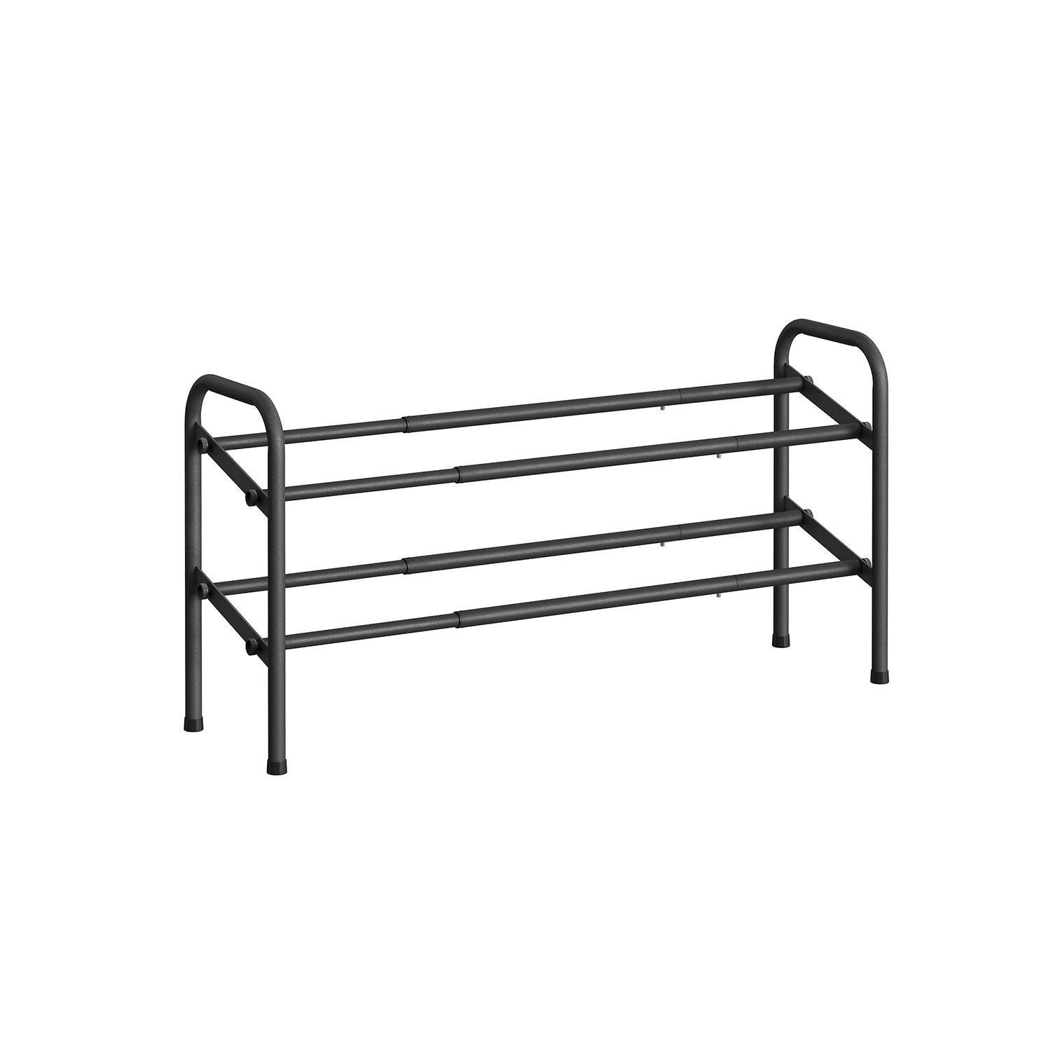 2-Tier Metal Shoe Rack Ink Black FredCo