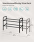 2-Tier Metal Shoe Rack Ink Black FredCo