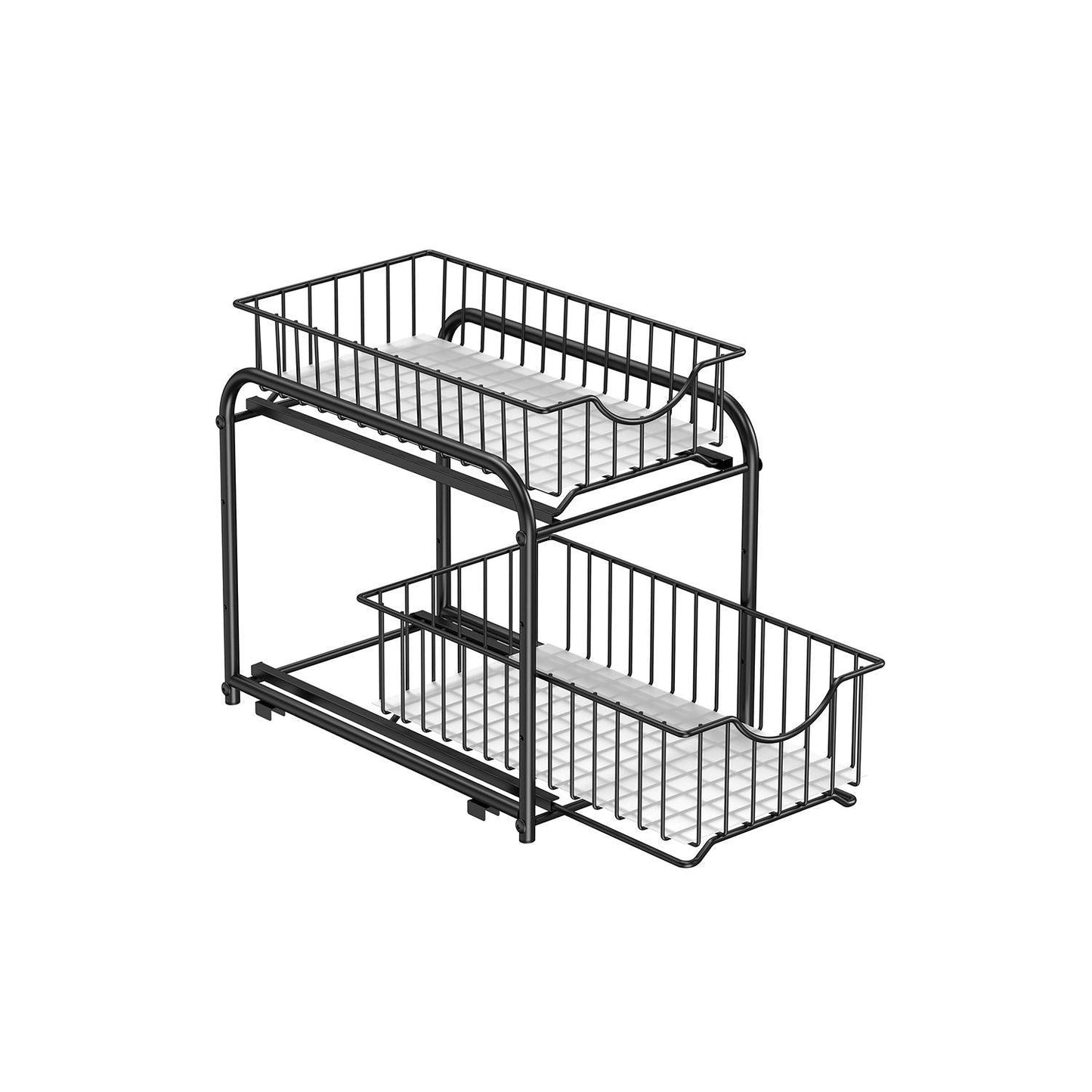 2-Tier Pull-Out Cabinet Organizer Ink Black FredCo