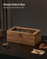 2-Tier Watch Display Case with Large Glass Lid Rustic Walnut FredCo