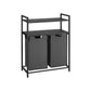 2 x 46L Laundry Hamper Black and Gray FredCo
