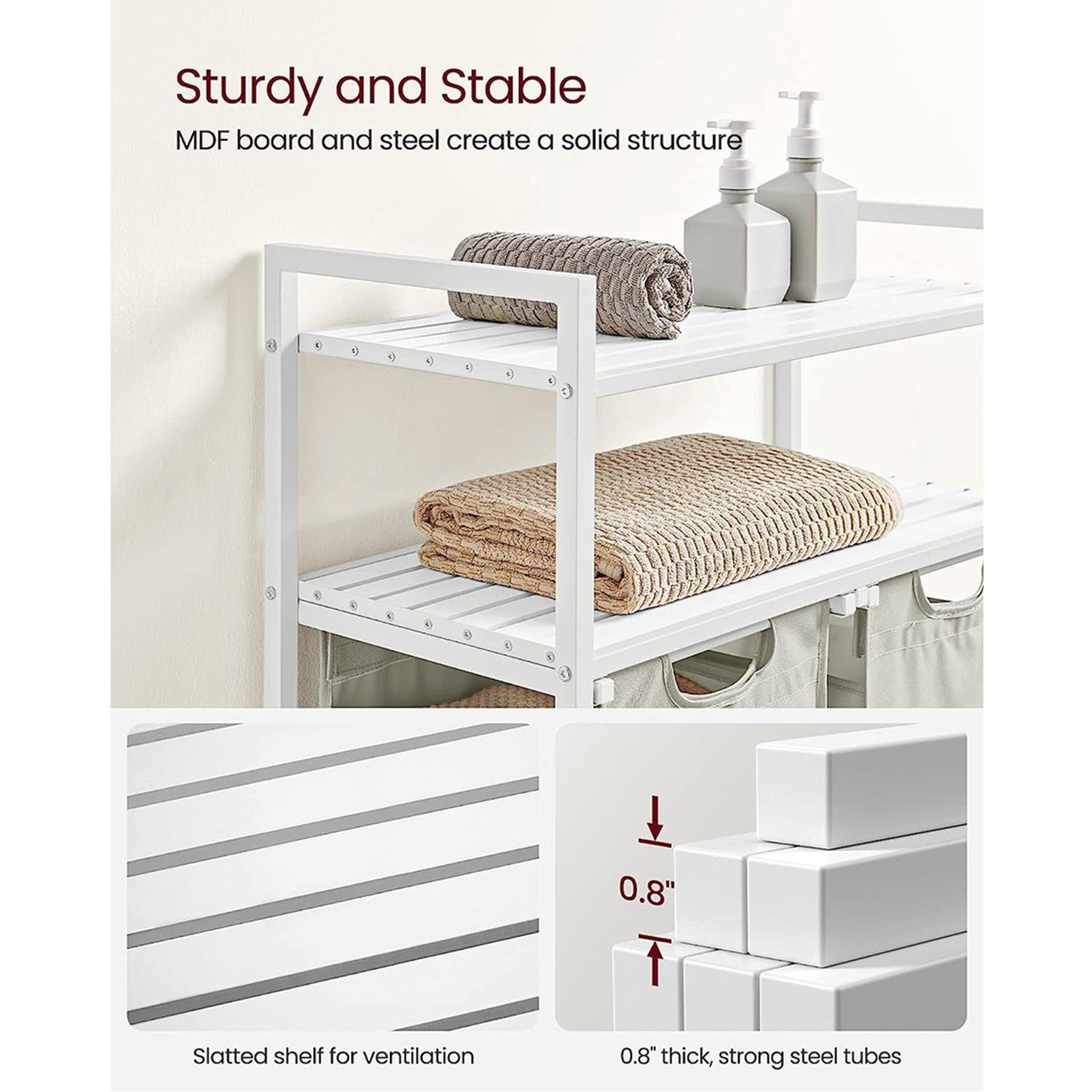 2 x 46L Laundry Hamper White FredCo