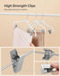 20-Pack Velvet Pants Hangers with Adjustable Clips White FredCo