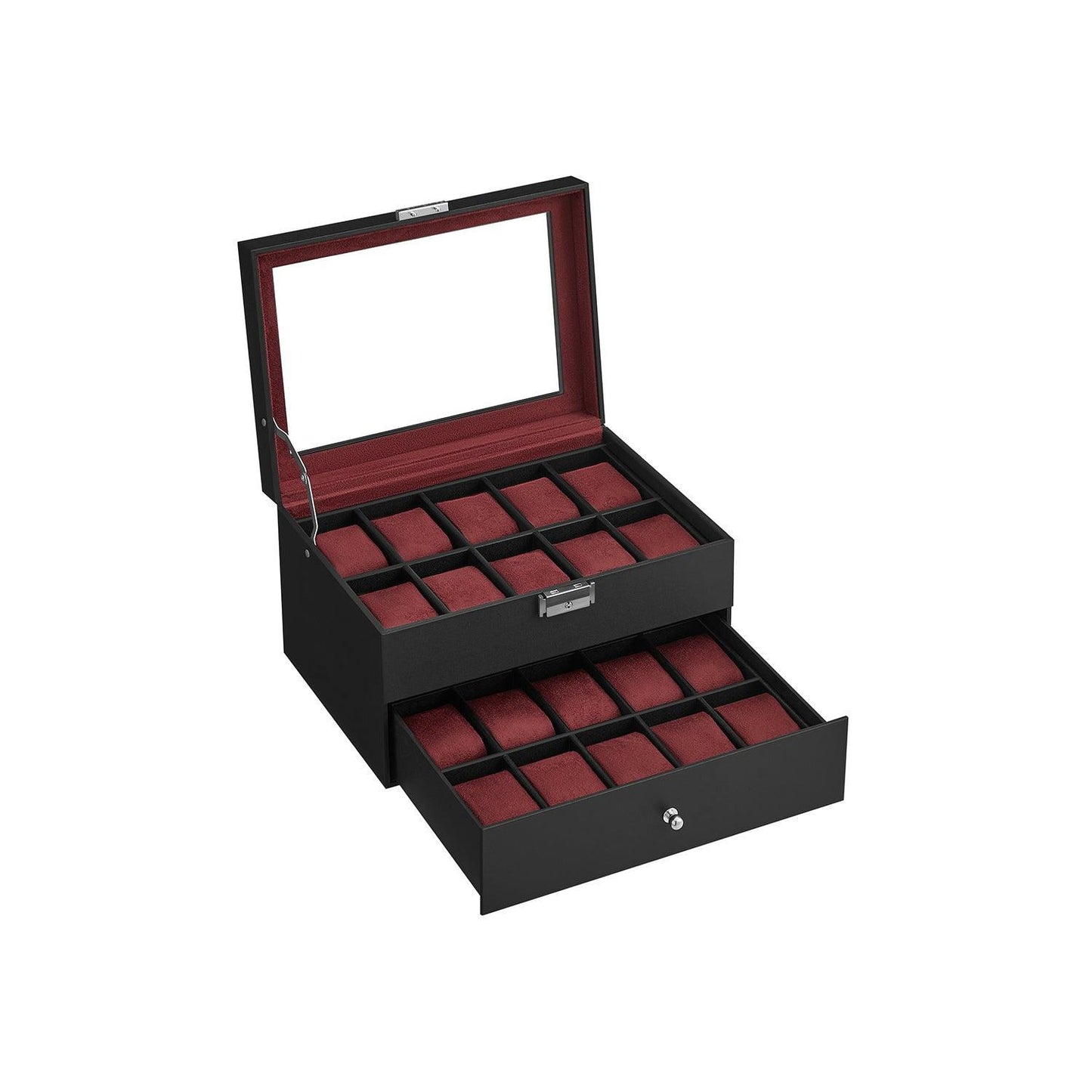 20-Slot Watch Case Black and Red FredCo