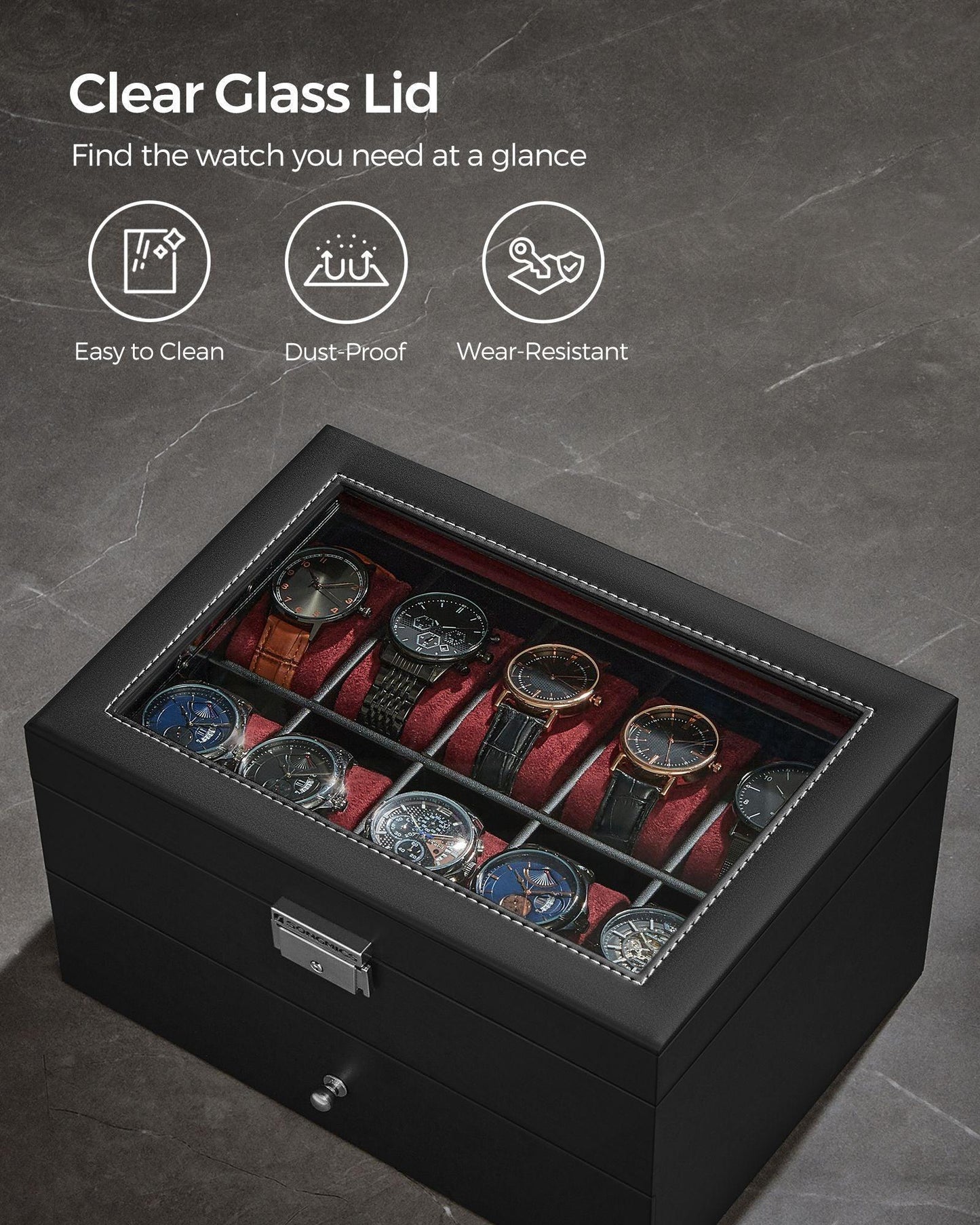 20-Slot Watch Case Black and Red FredCo
