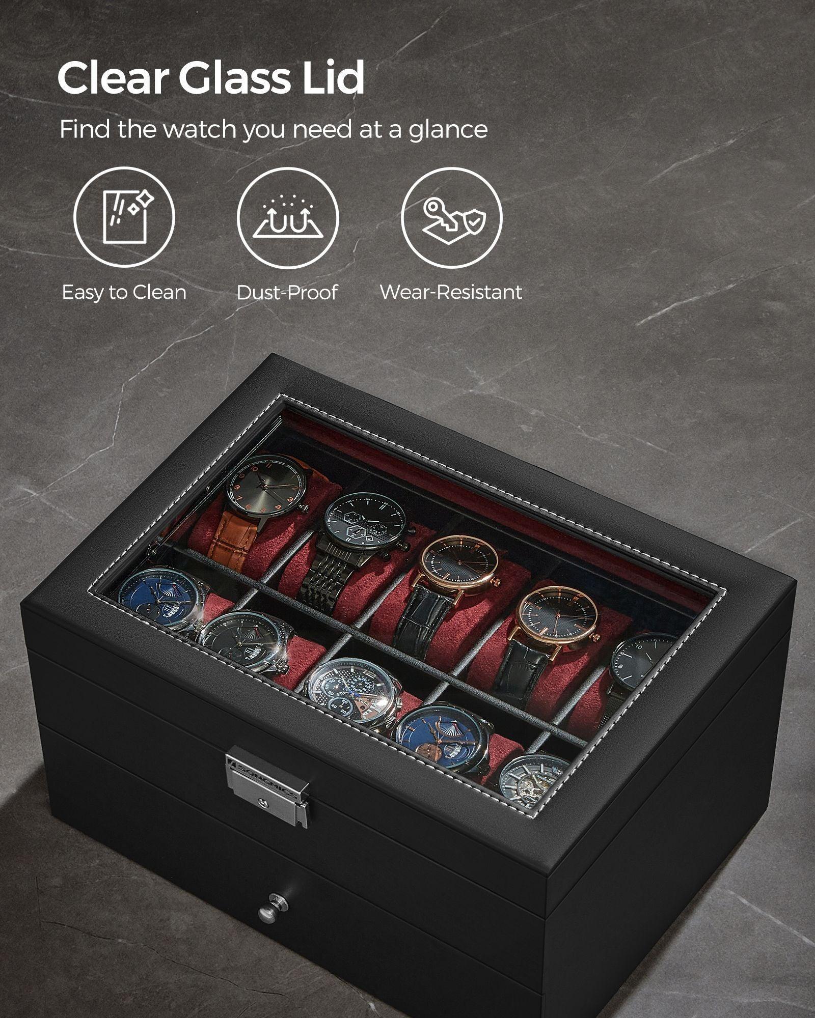 20-Slot Watch Case Black and Red FredCo