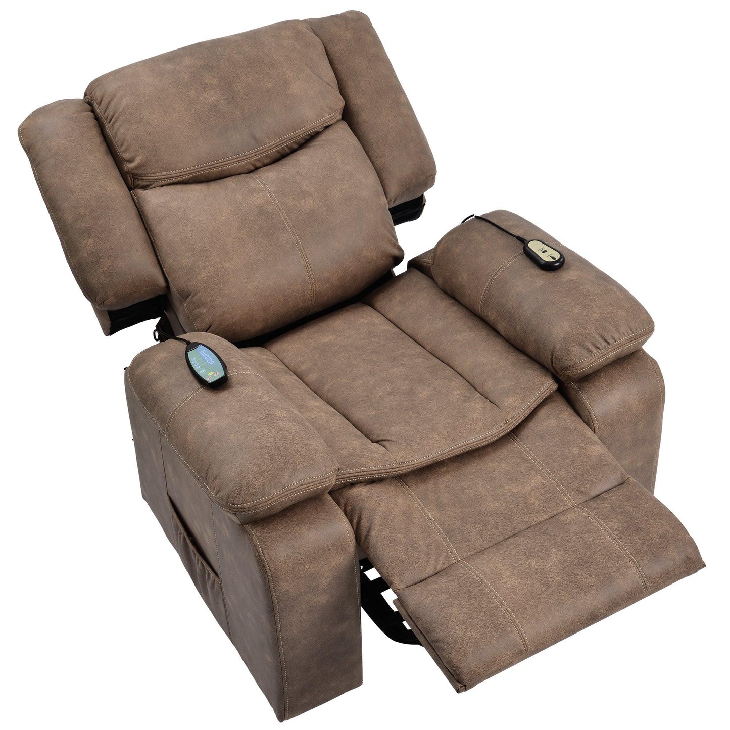 Power Lift Chair with Adjustable Massage and Heating Function, Brown FredCo