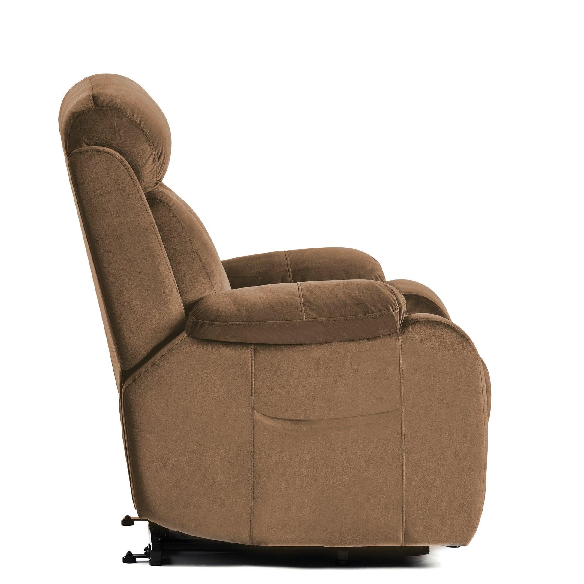 Lift Chair Recliner with Power Lift Assistance, Adjustable Angles, and Anti-Skid Stability, Brown FredCo