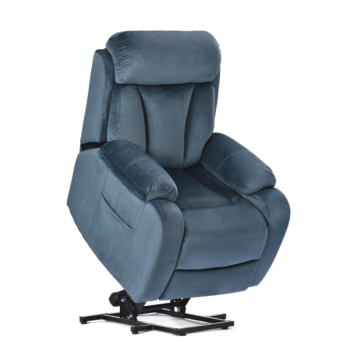 Lift Chair Recliner with Power Lift Assistance, Adjustable Angles, and Anti-Skid Stability, Navy Blue FredCo
