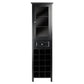 Winsome Burgundy Wine Display Tower, Black, Composite wood / Glass FredCo