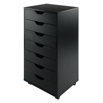 Winsome Halifax 7-Drawer Cabinet, Black, Composite wood FredCo