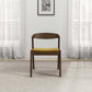 Dakota Dark Yellow Velvet Dining Chair (Set of 2) With Solid Wood Legs and Mid-Century Modern Design 29.3'H x 16'W x 22'D FredCo