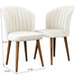 Parsons Dining Chair Set of 2 - Stylish Beige Velvet with Solid Wood Frame FredCo