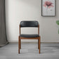 High Quality Enzo Mid-Century Modern Black Leather Dining Chair (Set of 2) with Solid Wood Base 21.1'W x 24.5'D x 30.1'H for Living Room Bedroom Outdoor FredCo