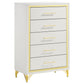 Lucia 5-piece Eastern King Bedroom Set Beige and White