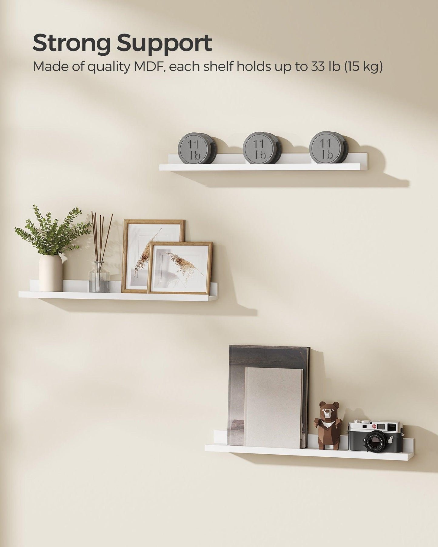 23.6” Wide Floating Shelves Set of 3 FredCo
