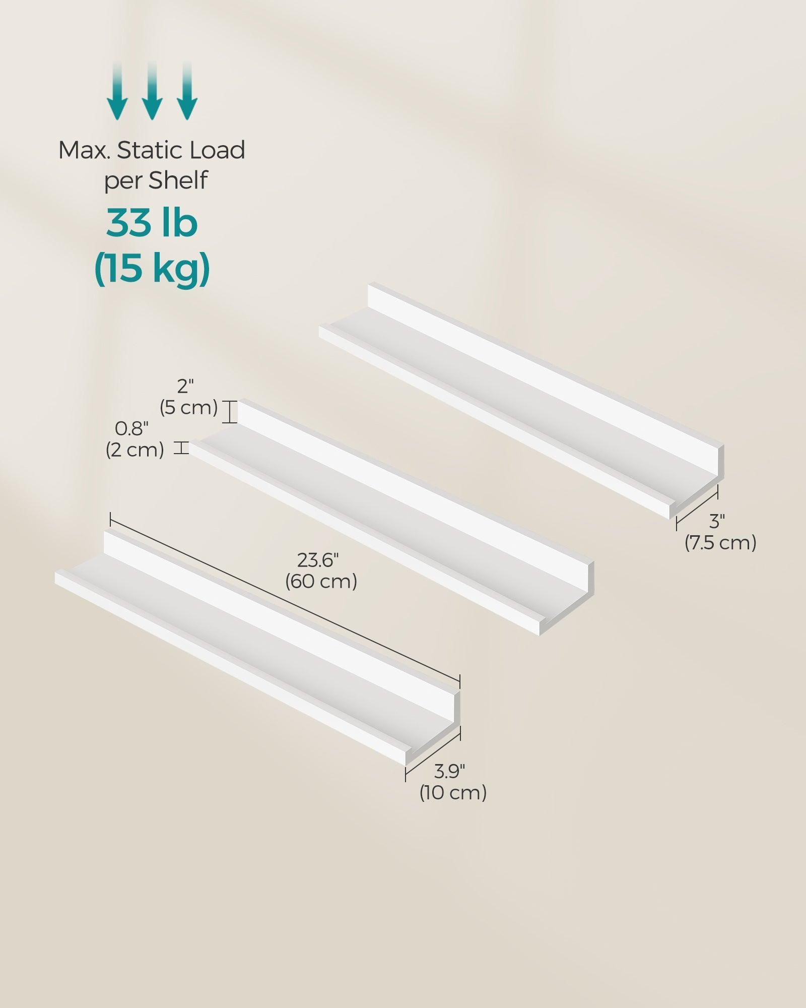 23.6” Wide Floating Shelves Set of 3 FredCo