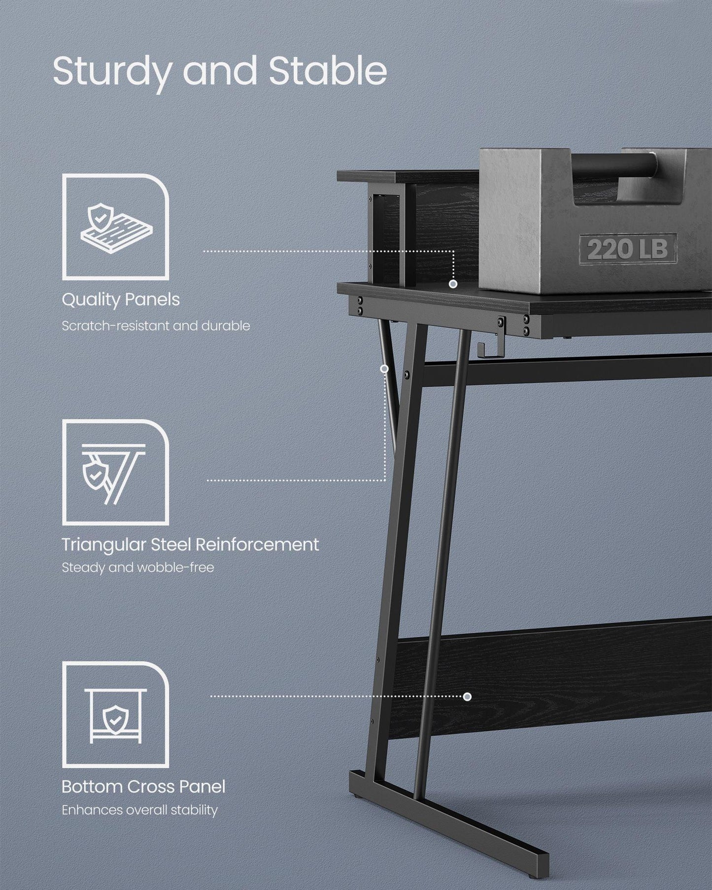 23.6 x 47.2 x 29.5 Inches Office Desk FredCo