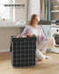 23.8 Gal Laundry Hamper Silver and Classic Black FredCo