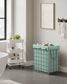 23.8 Gal Laundry Hamper Silver and Mint FredCo