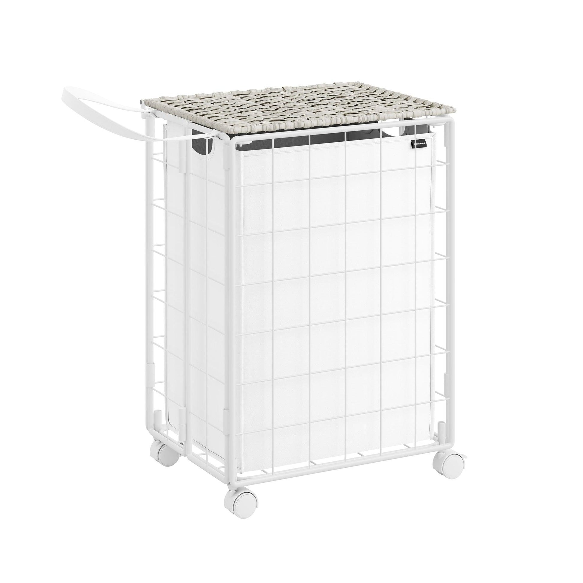 23.8-Gallon Laundry Hamper with Wheels Cloud Cloud White FredCo