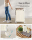 23.8-Gallon Laundry Hamper with Wheels Natural Beige and Cream White FredCo