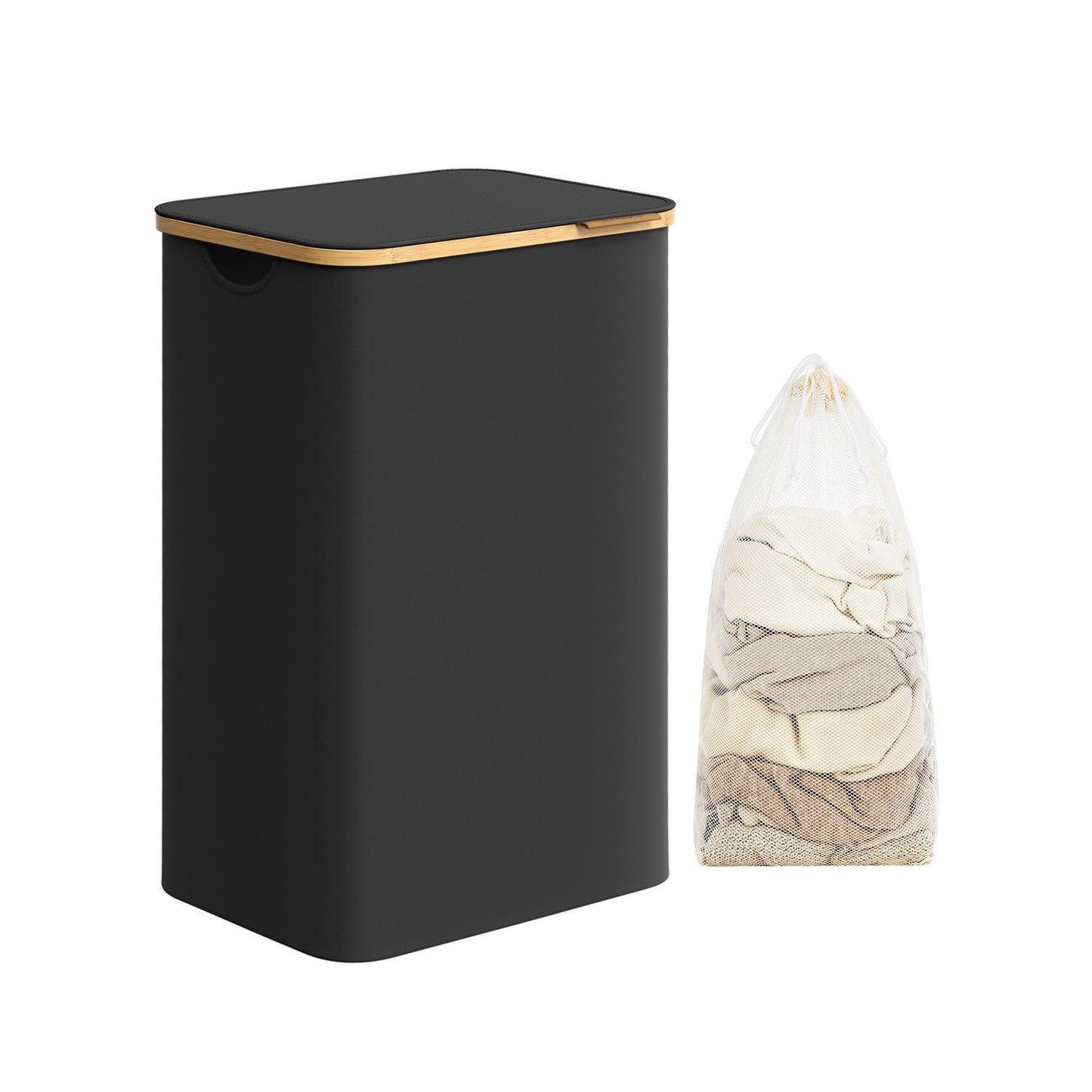 23.8 Gallons (90L) Laundry Hamper with Lid Ink Black FredCo