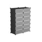 24 Pairs Shoe Rack Clear and Gray FredCo