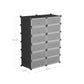 24 Pairs Shoe Rack Clear and Gray FredCo