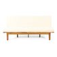 Outdoor Elegance Daybed with Convertible Design, Beige Cushion, Acacia Wood Frame FredCo