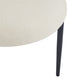 Dining Chair Set of 2, Modern Dining Room Chairs, Black Metal Frame, White Fabric FredCo