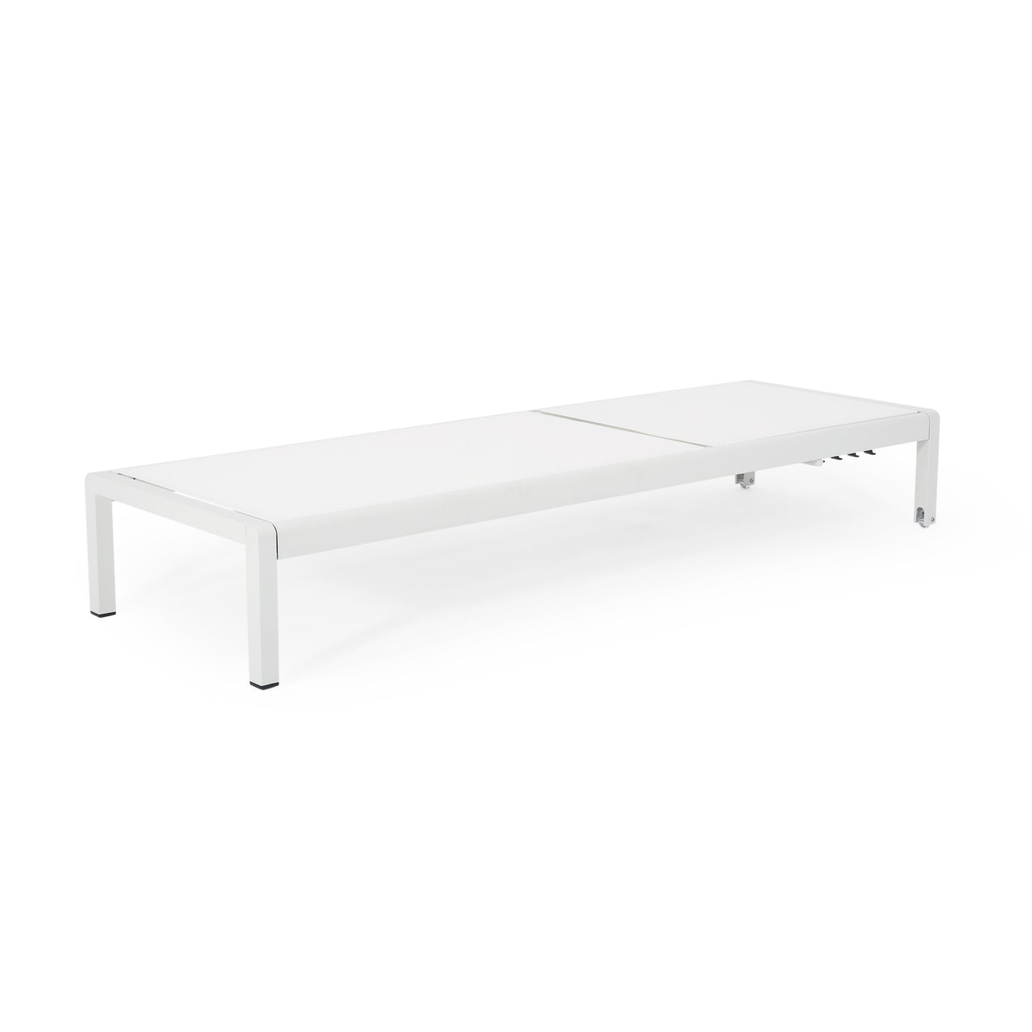 Outdoor Chaise Lounge Chair, Aluminum Adjustable Outside Chair for Pool Patio Beach Yard, All Weather Use UV Resistant 400lbs Weight Capacity, White FredCo